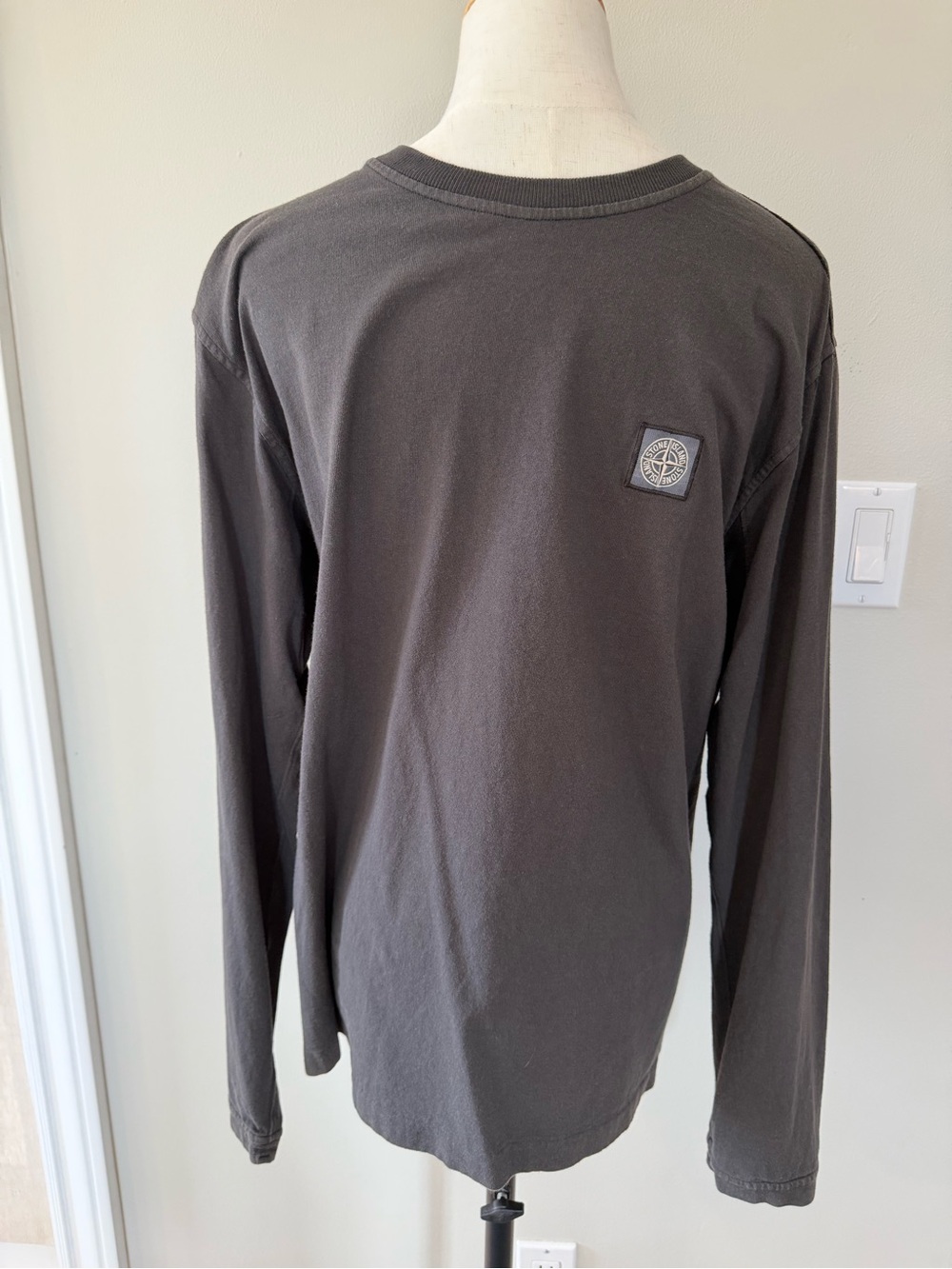 Stone Island Long-Sleeve Crewneck Shirt in Charcoal